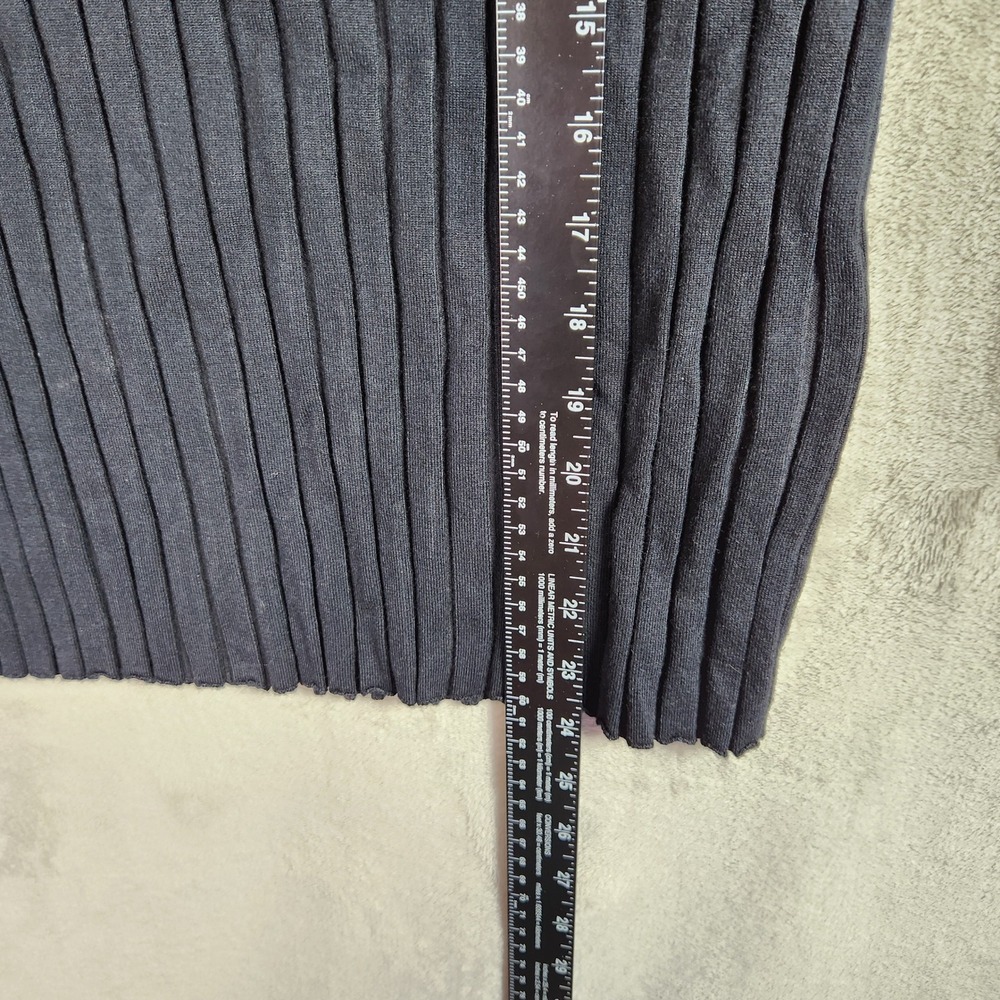INC International Concepts Sweater Womens Medium Black Zipper Ribbed Edgy Moto - Picture 9 of 9